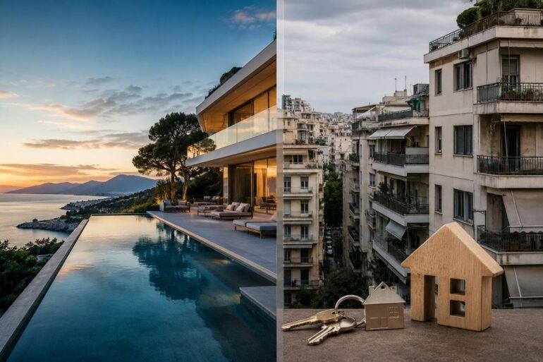 Ακίνητα δύο ταχυτήτων: Η πολυτέλεια κινείται με ρευστό, η κατοικία με δάνεια