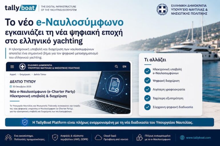 Το νέο e-Ναυλοσύμφωνο ανοίγει μια νέα εποχή για το ελληνικό yachting
